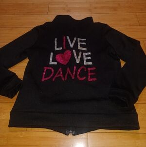 Black Jacket with Live Love Dance Graphic